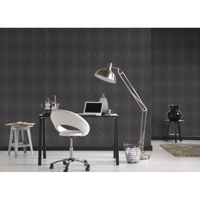 Rouleau de papier peint L 33 pi x l 21 po Concord, Noir métallique mauve