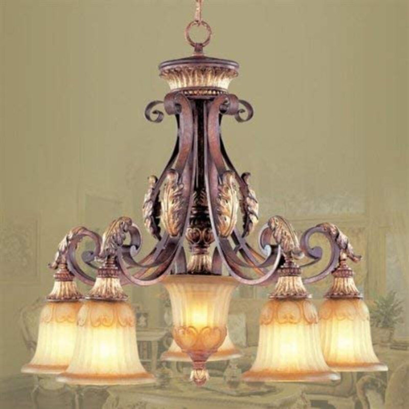 Lustre classique 6 lumières à abat-jour Aahyan