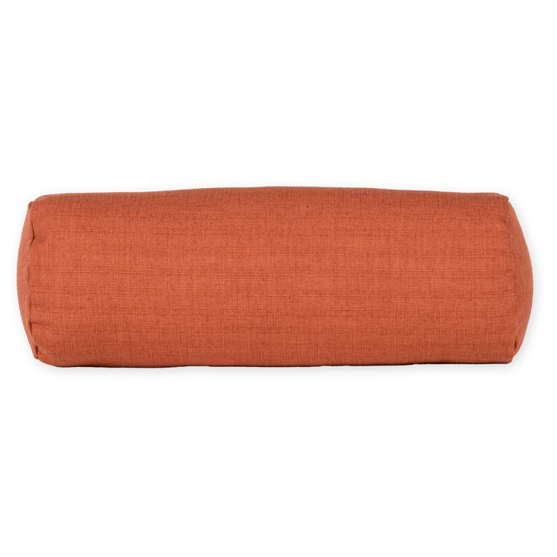 Coussin décoratif en faux lin Indy, Polyester, Rouge, Traversin H 8 po x l 21 po