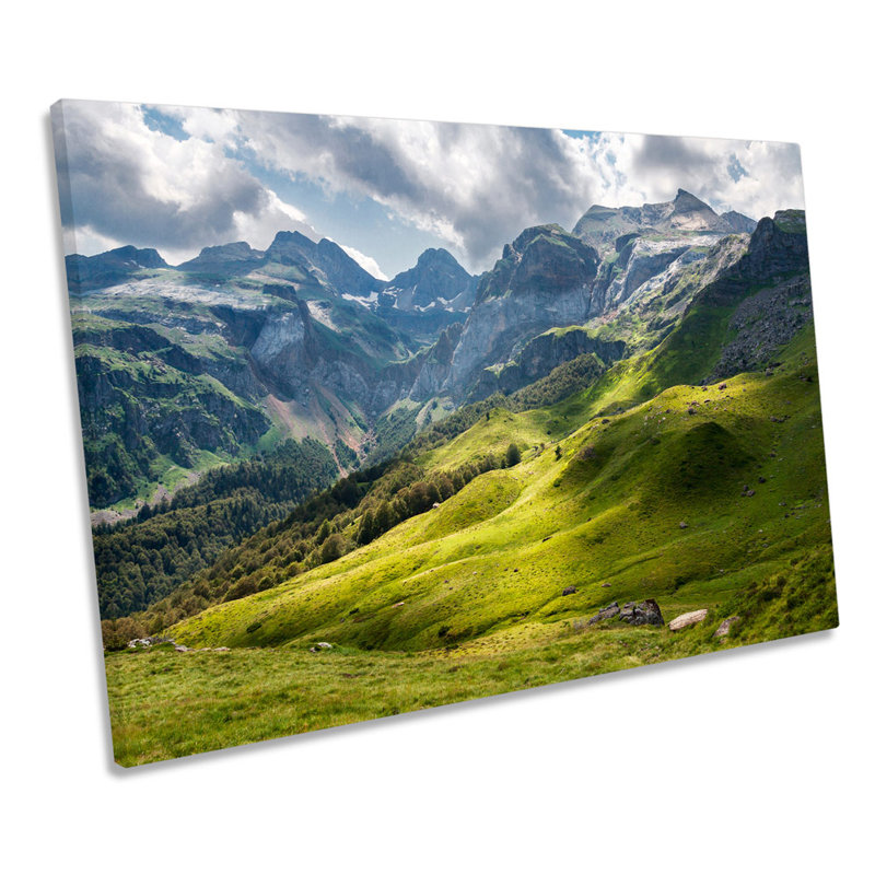 French Pyrenees Mountains - Wrapped Canvas Print, 81.3cm H x 121.9cm W x 4cm D