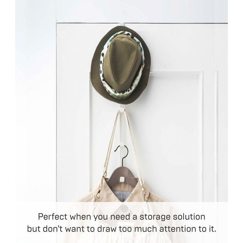 White Slim Over-the-Door Rack with Multiple Hooks