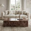 Table basse moderne avec motif en faux marbre, table basse rectangulaire pour chambre d'amis / salon, aucun assemblage requis-128866109