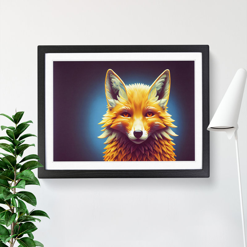 Brilliant Fox - Single Picture Frame Print, Black Framed, 46cm H x 64cm W x 2cm D