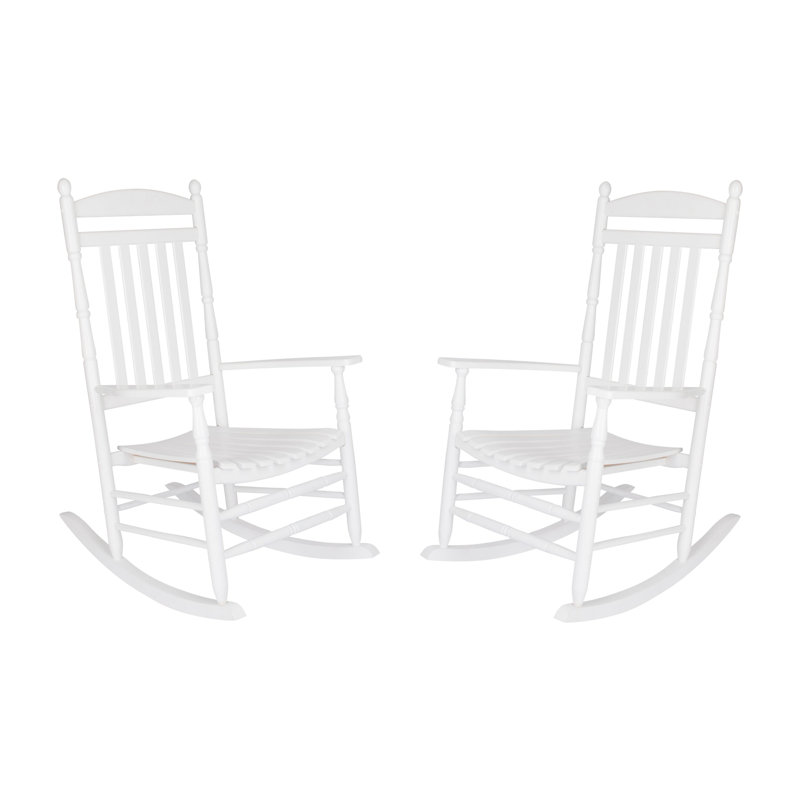 Ensemble de 2 chaises berçantes d'extérieur Aritu, Blanc