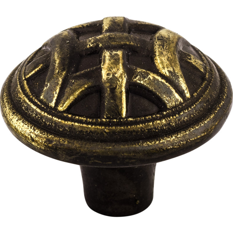 Celtic Round Knob, Dark Antique Brass, 1 1/4" Knob Diameter