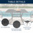 Square Outdoor Bistro Table Umbrella Hole , 36.42 " W 36.42 " D