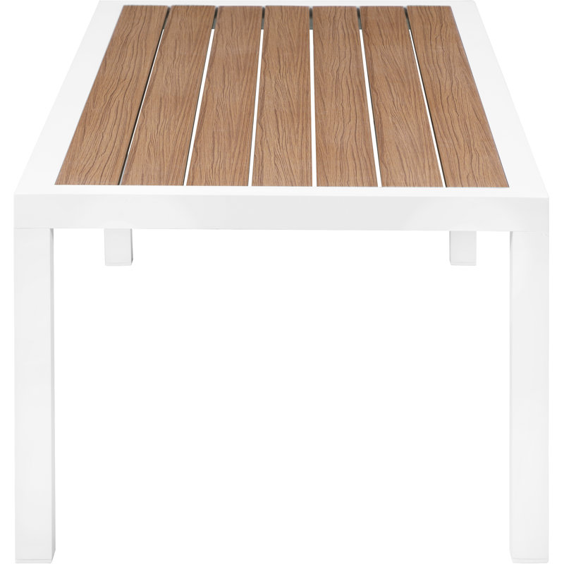 Nizuc Brown and White Aluminum Outdoor Coffee Table