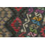 Tapis gris / rouge en laine tissé à la main à motif géométrique rectangulaire 5 pi 10 po x 8 pi Kemarui