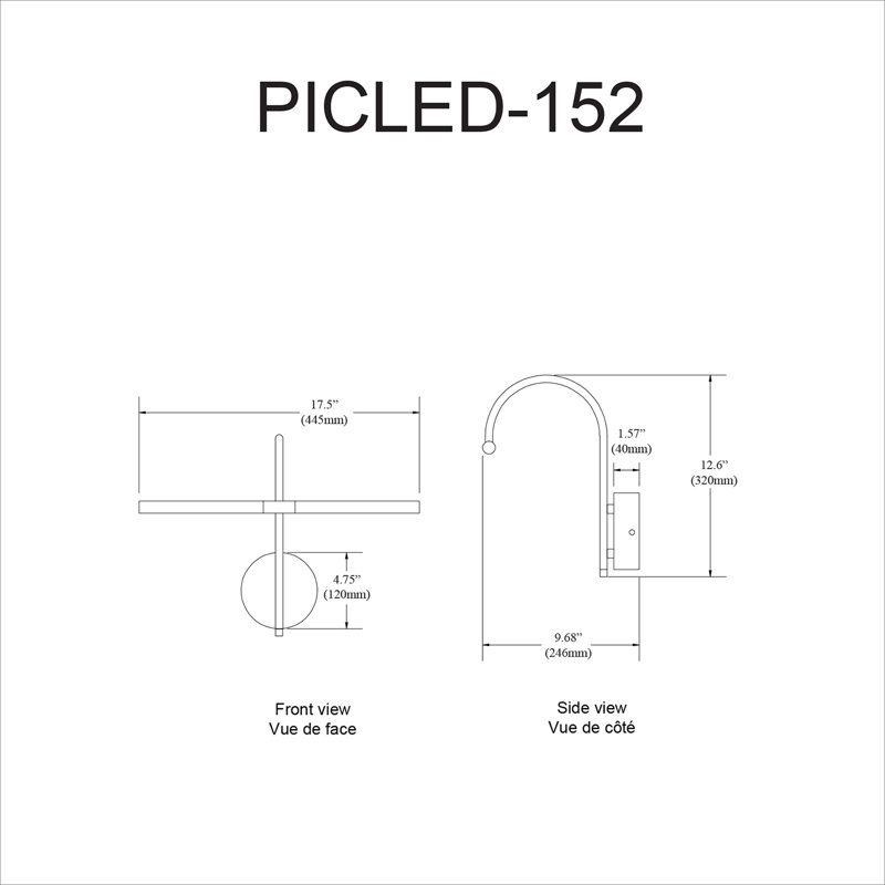 Display/Exhibit LED Picture Light, Polished Chrome