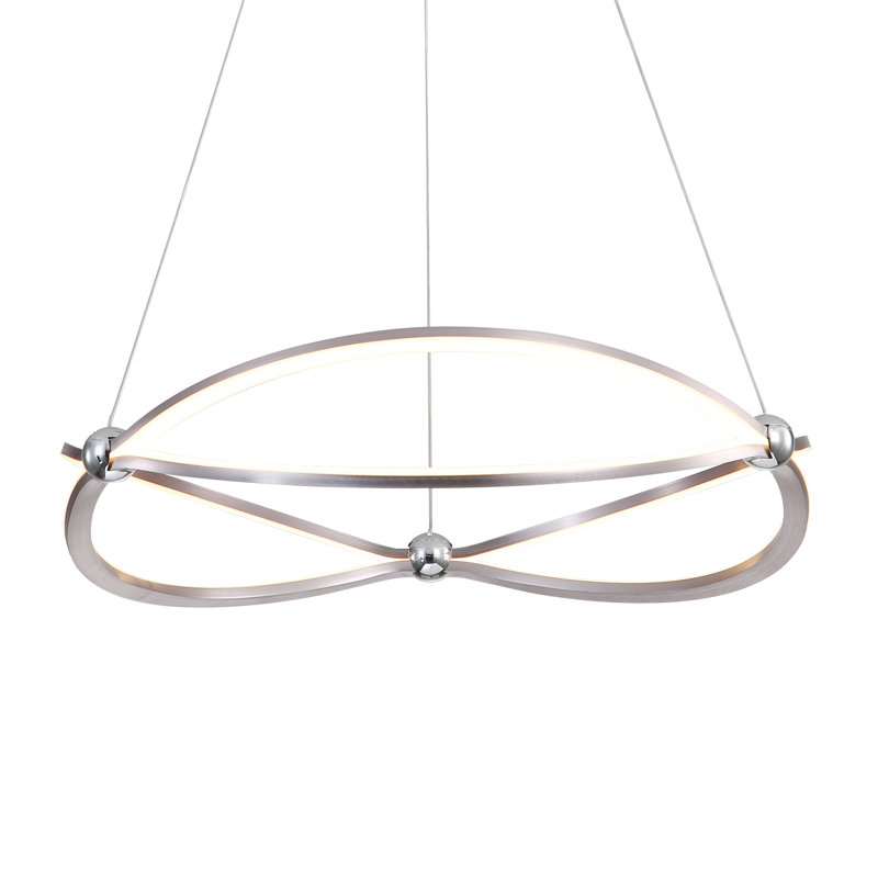 Lustre Watford, 43 W, H 122 po x l 23,63 po x P 23,63 po, Nickel satiné