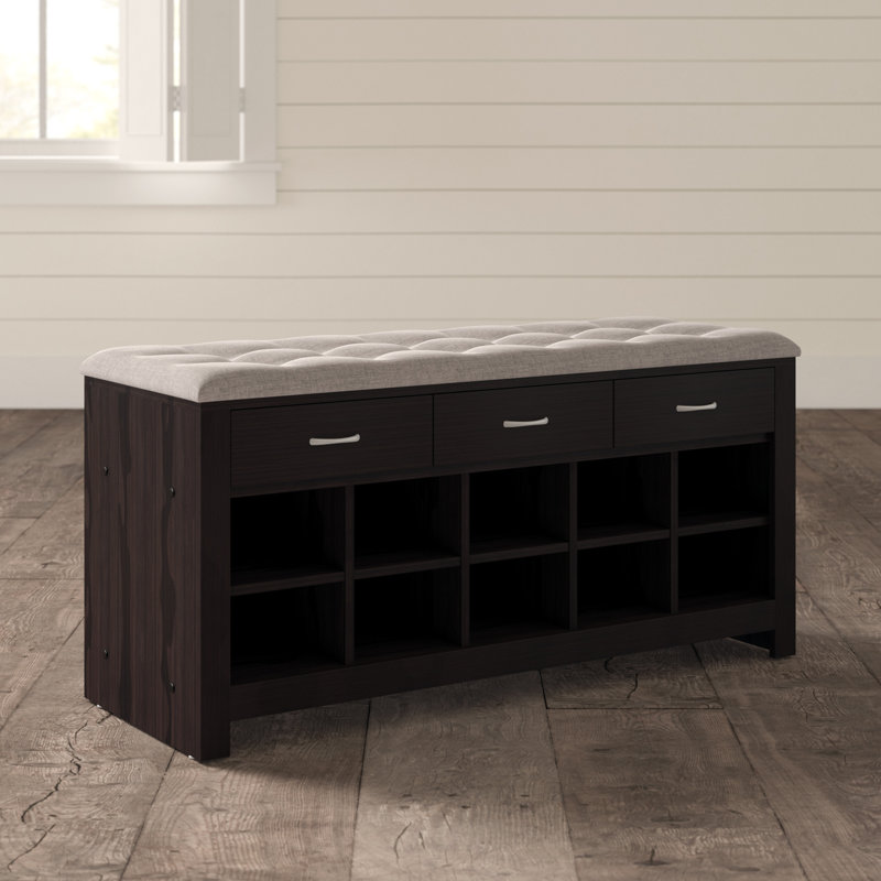 Polyester Blend Upholstered Storage Bench