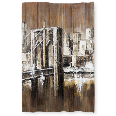 Aged Finish Brooklyn Bridge Brown Duvet Cover - Home Decor