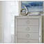 Commode argentée CHLOE GEMSTONE avec des accents de miroir élégants et des tiroirs spacieux pour le rangement organisé