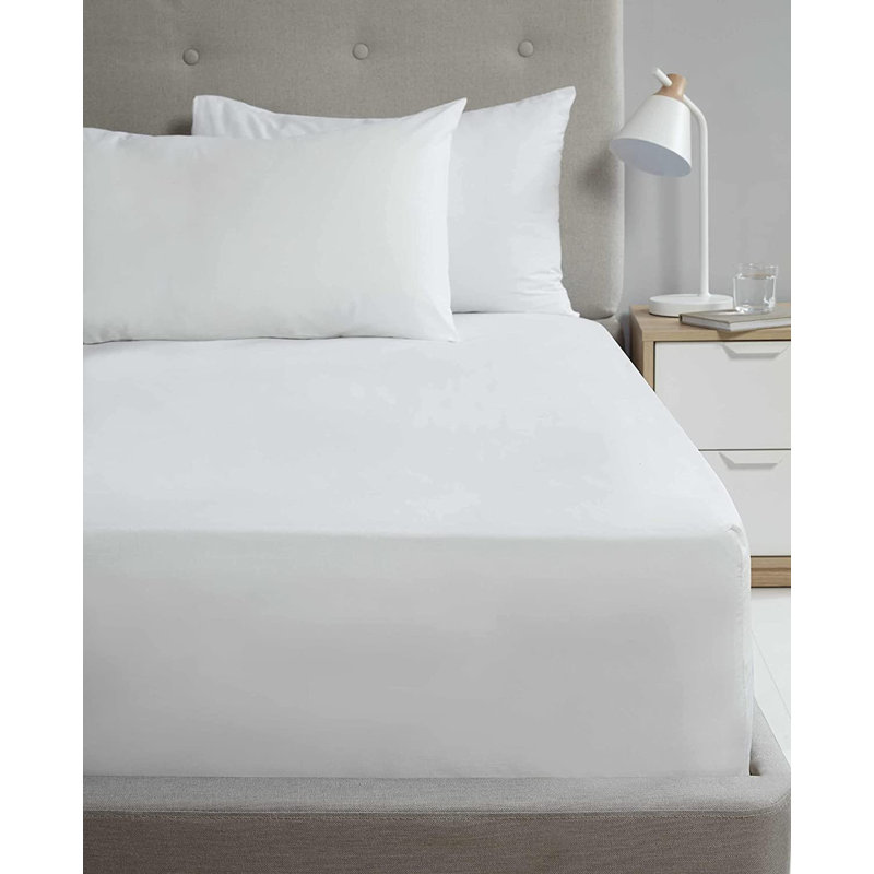 Jaylyne Percale Flat Sheet, Kingsize (5'), White