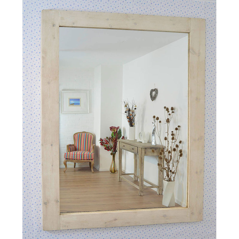 Stamford Wood Flat Wall Mirror, Light Wood