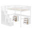 Lit mezzanine en bois avec tiroirs, bureau et bande lumineuse pour adolescents-60389225-60389226