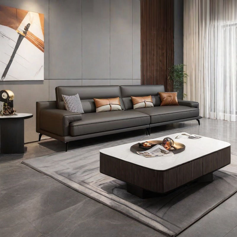 Italian style simple modern casual office sofa, 31.5" H x 110.2" W x 34.3" D