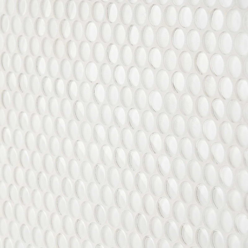 Loft .75" Penny Round Frosted and Polished Glass Tile