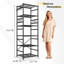 Tablettes de rangement l 17,7 po en métal avec crochets, support de rangement sans oscillation avec pieds de nivellement pour garde-manger de garage, noir-633941014