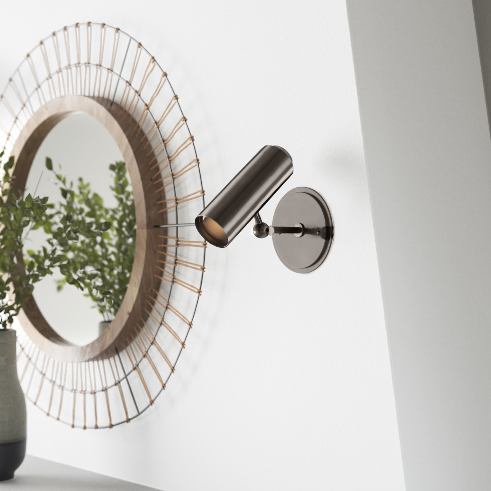 Daria Single Light Dimmable Spotlight, Black Nickel