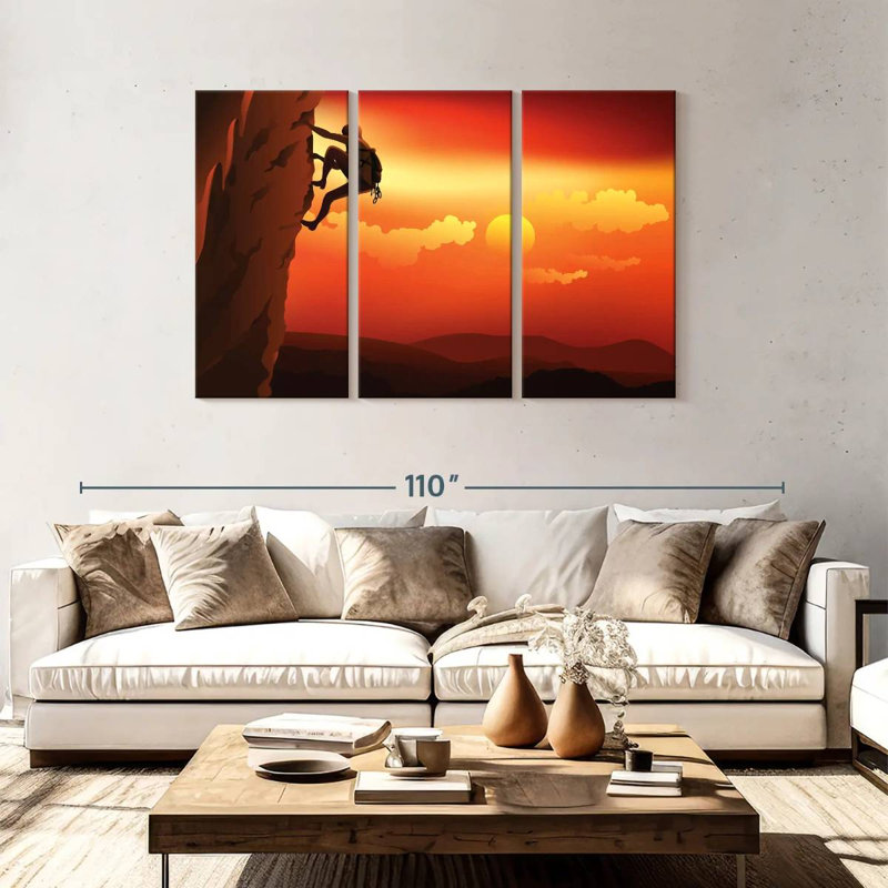 Rock Climbing At Dusk, 48" H x 74" W