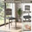 5PCS Dining Table Set with 4 Upholstered Chairs 1 Rectangular Table for Dining Room Gray