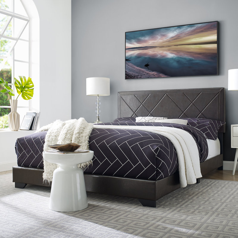 Lit tapissier standard Myrtle, Double, Noir