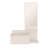 23.6" Wide 3-Tier Shelf  Floating  Mirror Console Table, Full Extension Drawer White-1081922826