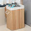 Wood Laundry Hamper with Handles-32003082