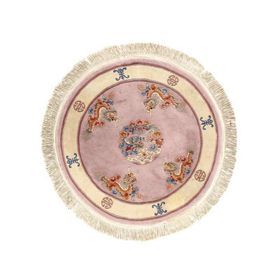 Vintage Chinese Peking round rug 4'X 4'
