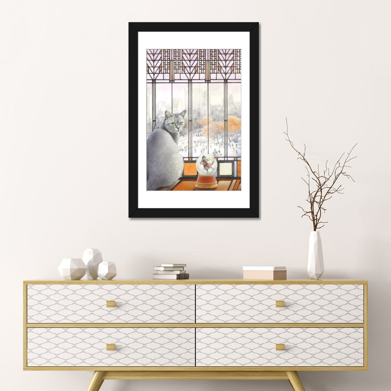 «New Year with Mumu», impression sur toile, H 24 po x l 16 po x P 1 po, Papier beaux-arts encadré noir, Blanc