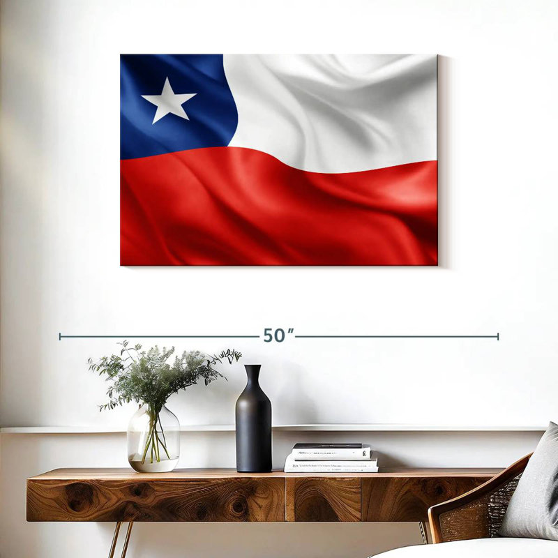 Waving Chile Flag, 24" H x 36" W