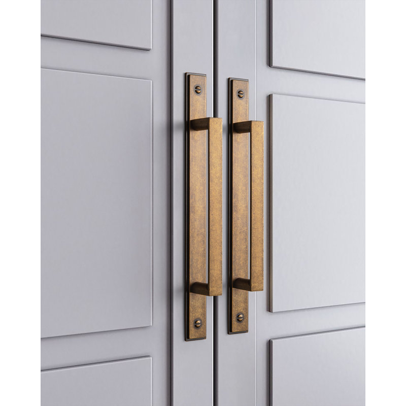 Classic Cabinet Handle With Backplate（G026）, 5", Antique Brass