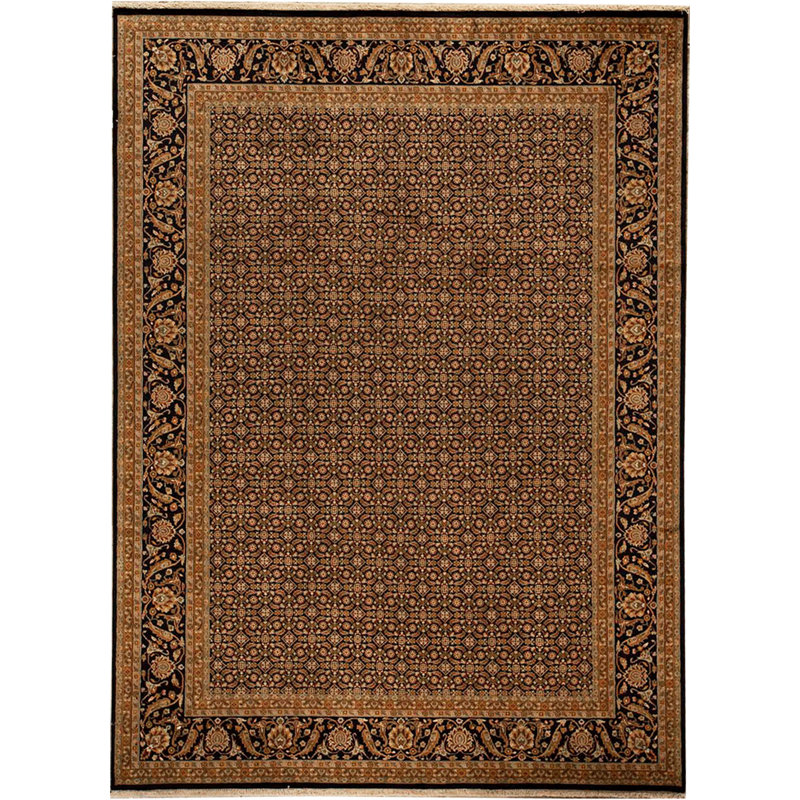 Wool Area Rug in Black, Rectangle 8'9" x 11'10"