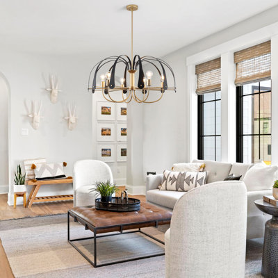 6 Lights Black And Gold Geometric Chandelier