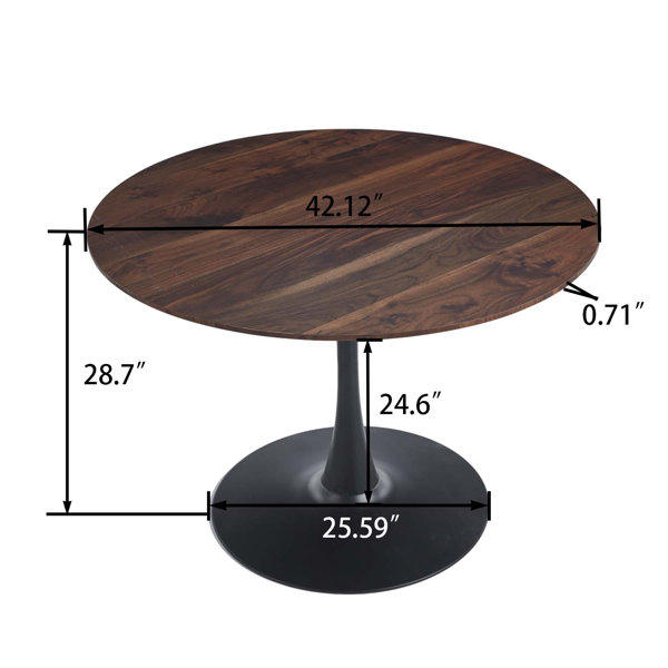 Ivy Bronx Modern minimalist 42" round dining table with MDF tabletop ...