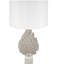 D15x29.3" White and Silver Leaf Table Lamp with Drum Shade and Marble Base (Lamp Shade Assembly Required)