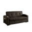Porte-gobelet à capitonnage intégré de style transitionnel avec porte-gobelet intégré et base convertible en lit brun foncé