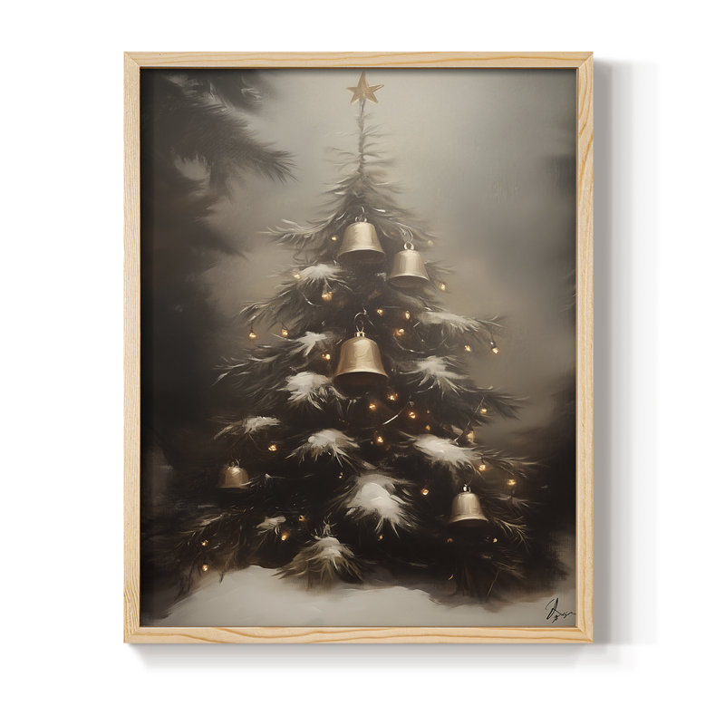 Art des Fêtes de Noël - série 2-CCGCLXV, reproduction encadrée - bois massif, H 21 po x l 17 po, Naturel