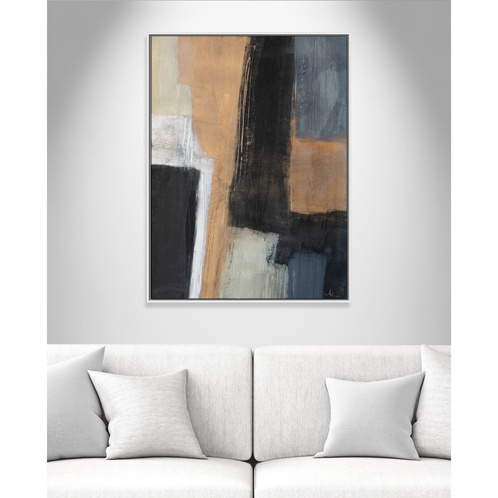 Calderon "Metallic Slate I" Print, 41.5" H x 31.5" W x 2" D, White