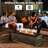 Outdoor Rectangular 50,000 BTU Propane/Natural Gas Fire Pit Table with LED Golden Light