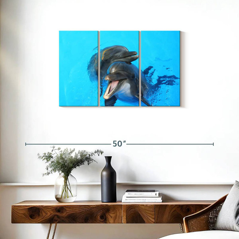 Happy Dolphins, 20" H x 33" W
