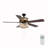52" Lea 5 - Blade Geometric Cut Crystal Ceiling Fan with Pull Chain