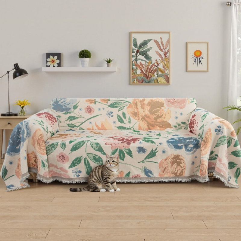 Couverture à motif floral