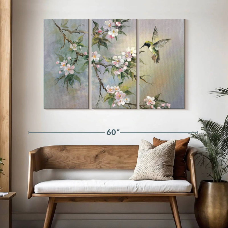 Springtime Hummingbird, 32" H x 50" W