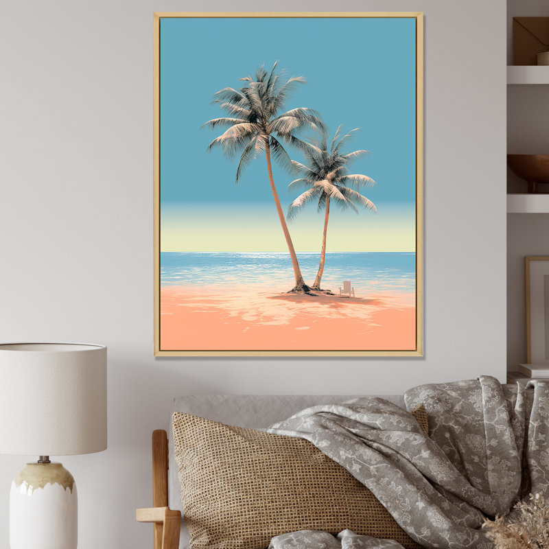 Deserte Island Pearl Paradise Serenity sur toile, Cadre naturel flottant, H 20 po x l 12 po x P 1 po