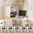 L Shaped Home Office Desk with Drawers, Bookshelf and LED Light