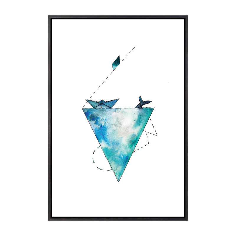 Art pour bateau, H 26 po x l 18 po x P 1,5 po, Toile avec cadre noir patiné