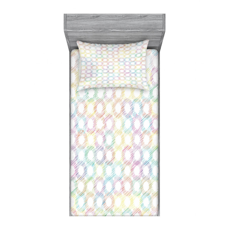 Microfiber Geometric Sheet Set, Twin XL Sheet Set with Fitted Sheet