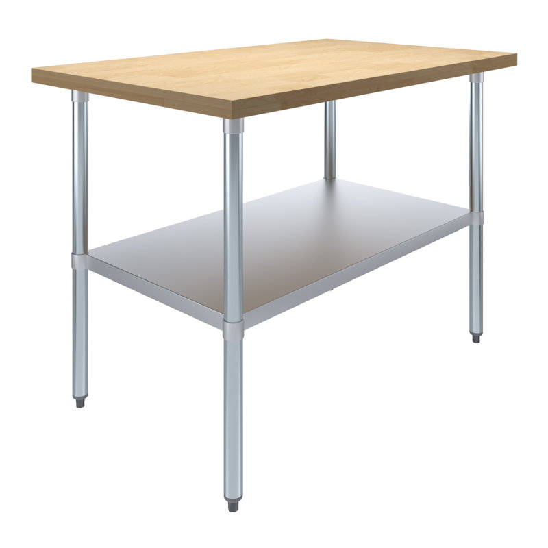 Amgood Wood 35'' H Work Table, 35" H x 48" L x 30" D